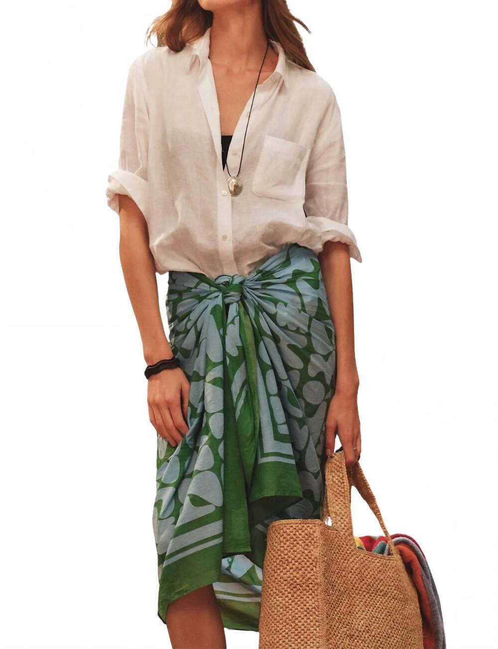 NEW VELVET BY GRAHAM & SPENCER robi sarong in blue/green